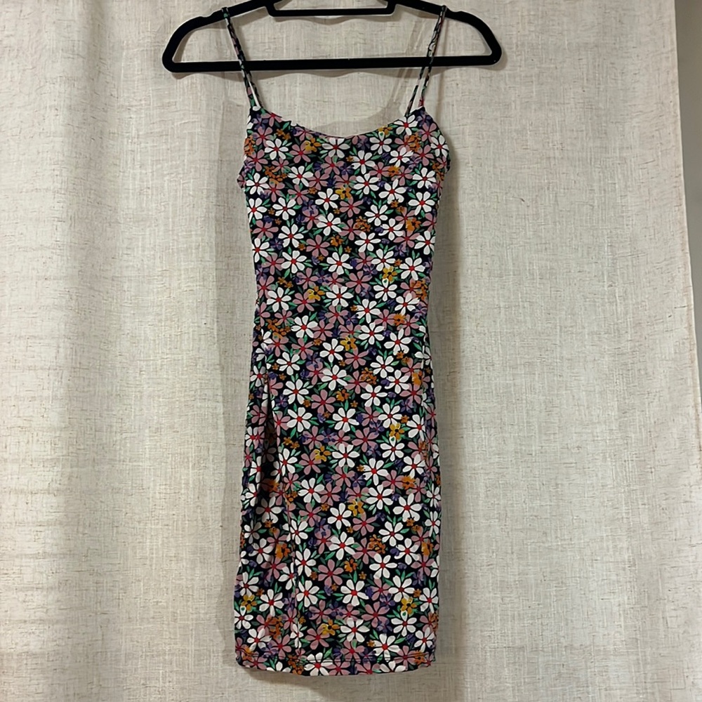 Zara Mini Floral Body Con Dress